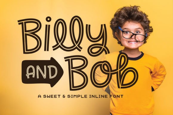Introducing Billy and Bob: A Playful Inline Font for Creative Expression